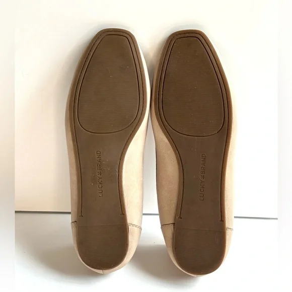 Lucky Brand LP Alanya Leather Ballet Flats Beige / Tan size 38.5 / 8 M - Picture 7 of 12